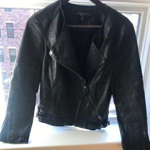 Topshop Faux Leather Biker Jacket
